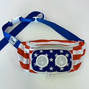 The Rager USA American Flag Fanny Pack with Bluetooth Speakers